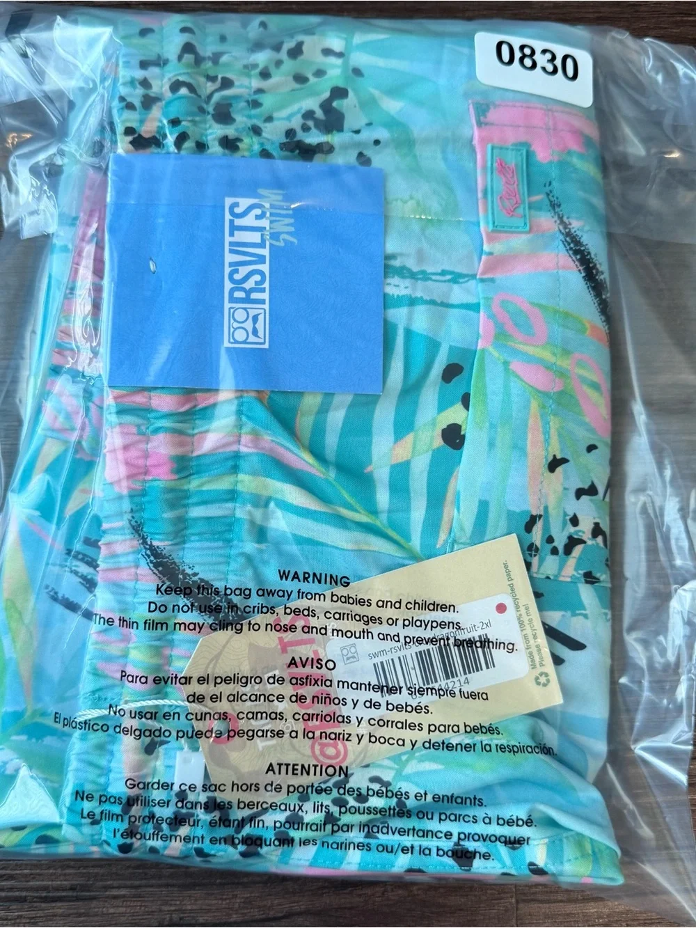 RSVLTS Hybrid Shorts Men's 2XL La Croy Dragonfruit Unlined Swim 7” Tropical NWT